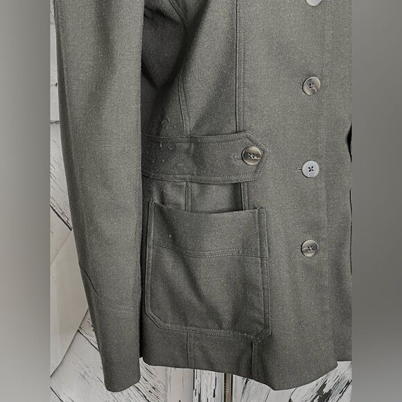 PEACE of CLOTH Military Style Blazer Brown/Green 8 - Picture 3 of 5